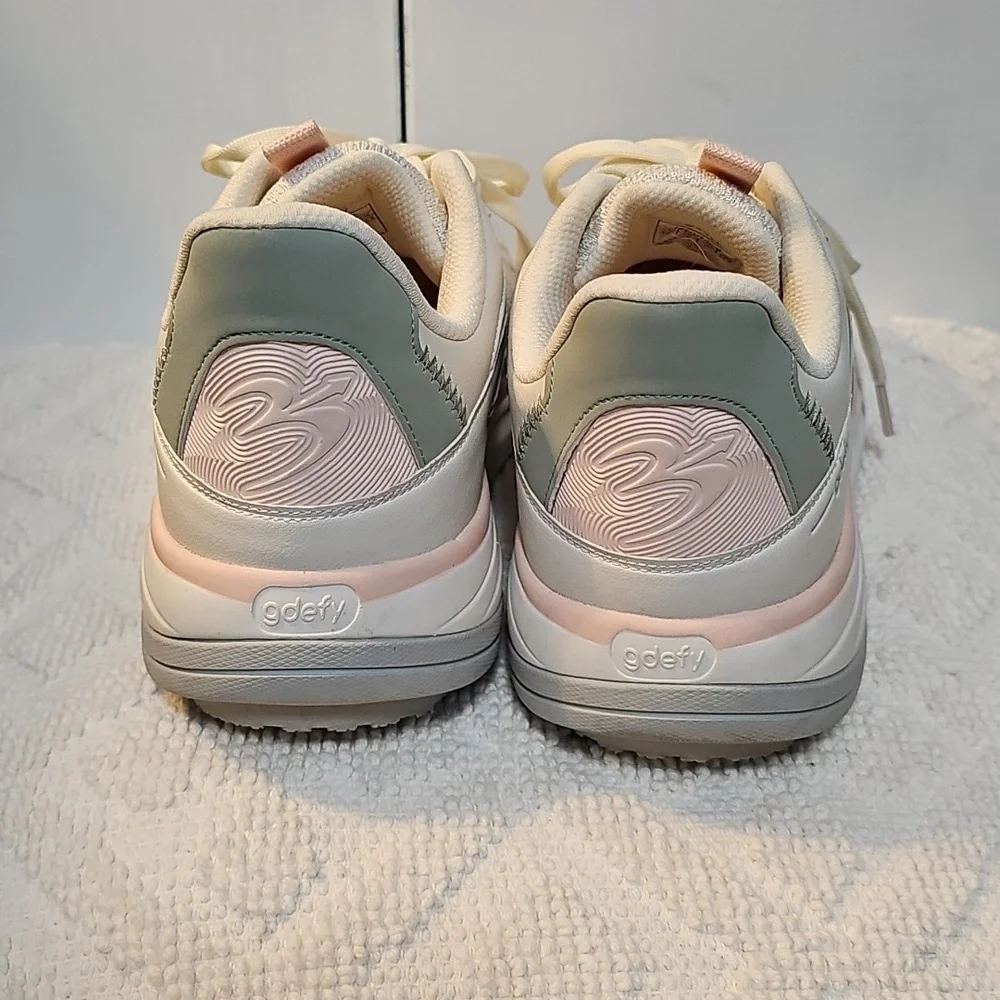 Gdefy Women's Comfort Sneakers in Cream and Gray - Picture 3 of 5